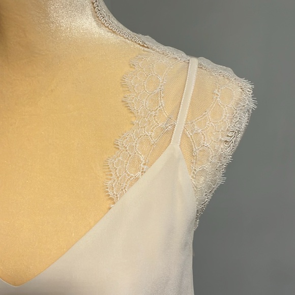 Mason Silk Lace Cream Flowing Tank Top Size 0 - Picture 3 of 8
